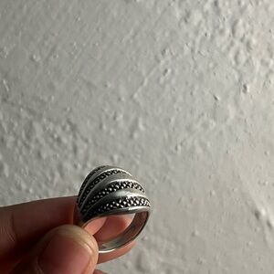 Unique Vintage sterling Silver Textured Dome Ring